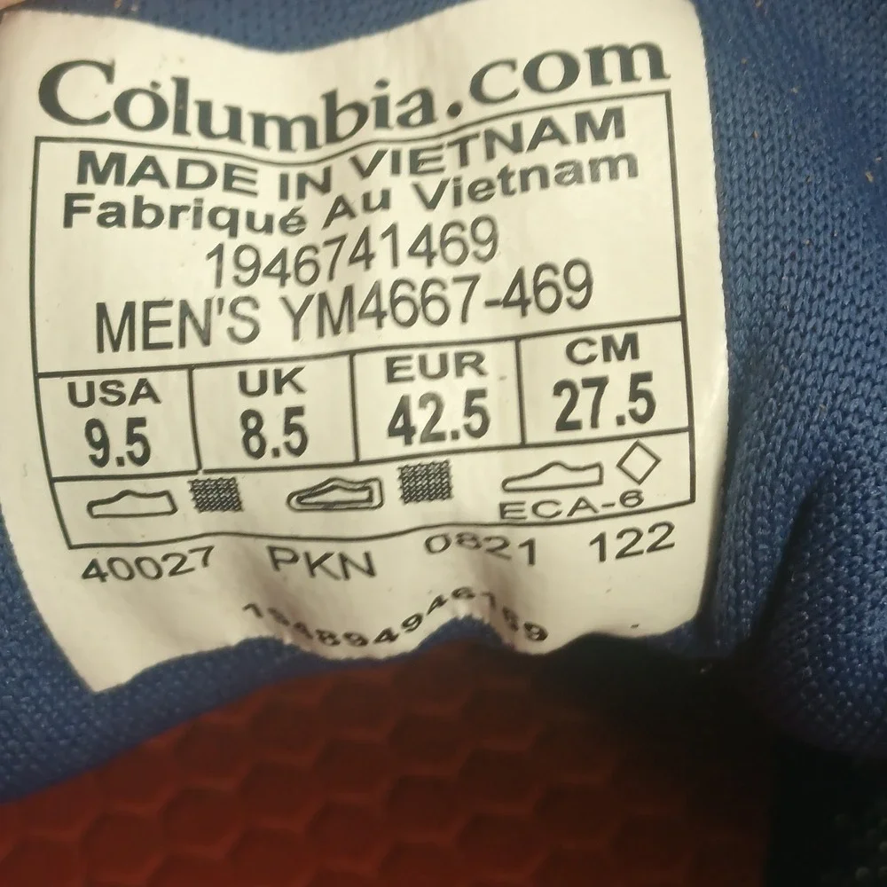 Columbia PFG Dorado CVO Mens 9.5 Navy Blue Red Fishing Shoes YM4667-469